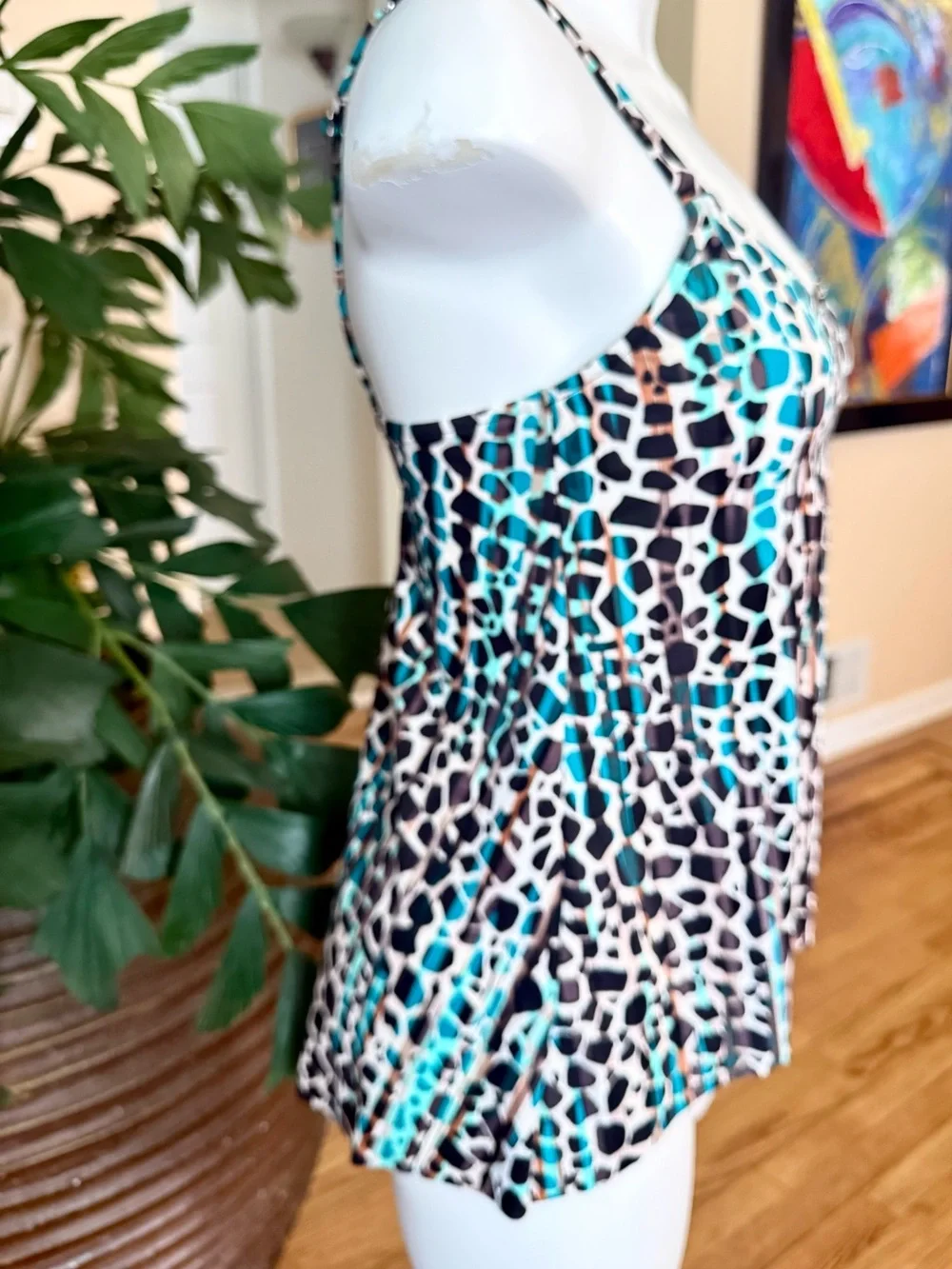 Swim Solutions Animal-Print One-Piece Swimdress NWT’s was $72. - Picture 5 of 11